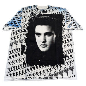 80's / 90s AOP Elvis TCB T shirt